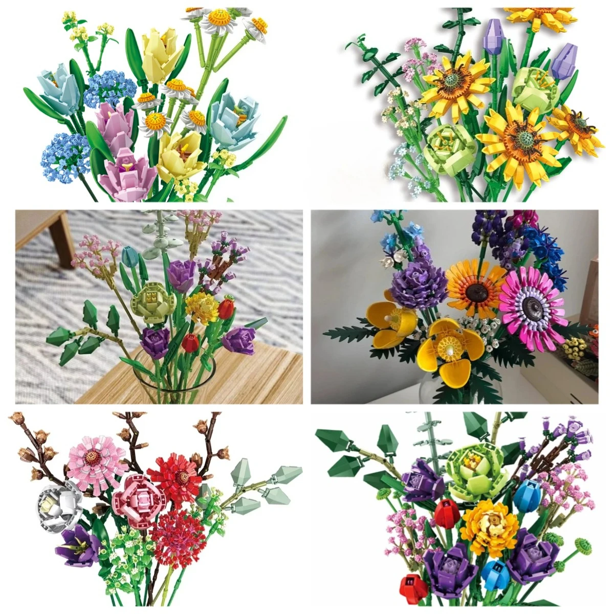 

MOC Wildflower Romantic Rose Bouquet Flower Building Block Bird of Paradise Bricks Decor Valentine's Day Holiday Girlfriend Gift