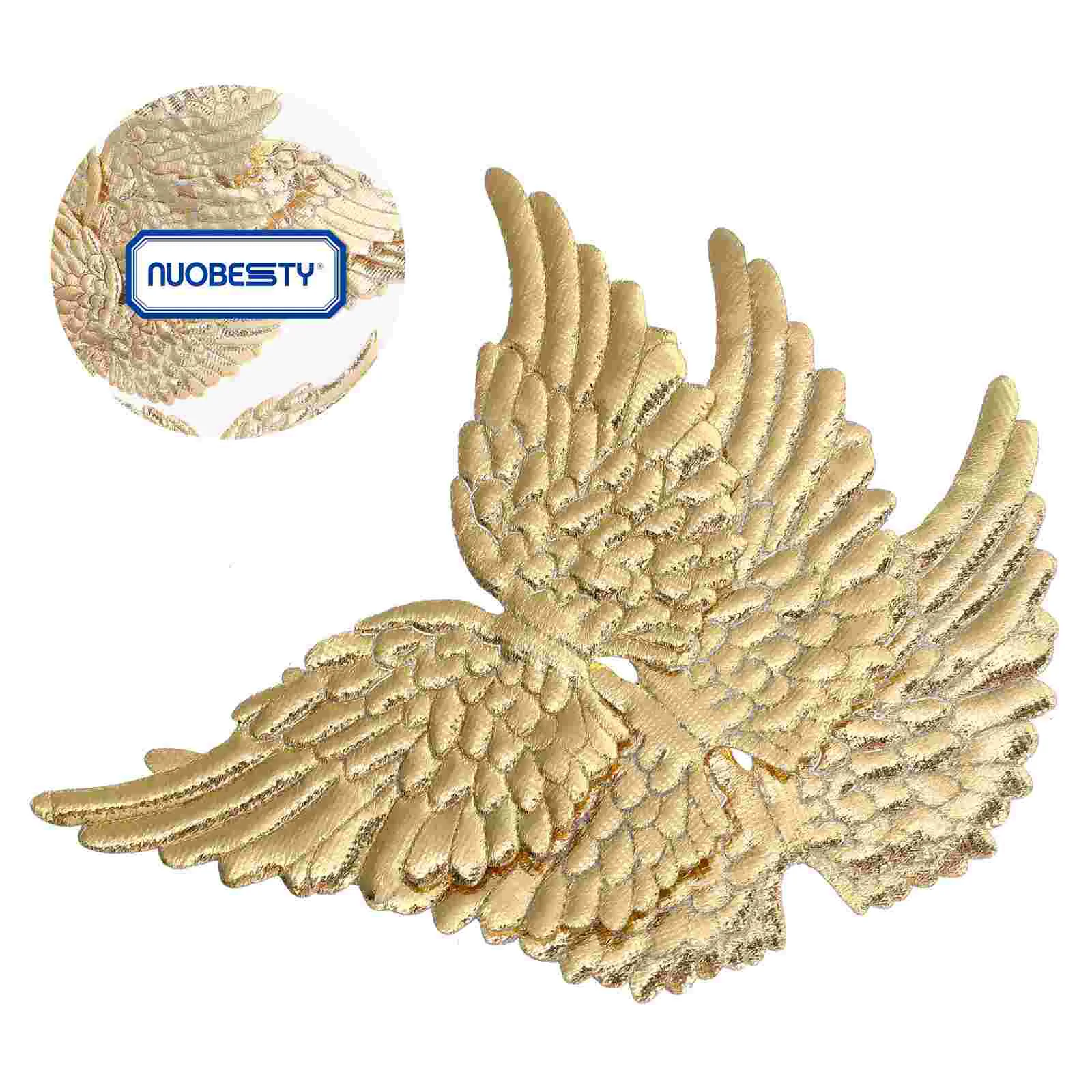 12 Pcs Angel Wings Ornaments Crafts Gold Decor Party Favor Decors DIY Christmas Adornments Fabric Gift Accessories