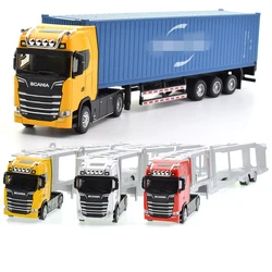 Grande Diecast Alloy Truck Toy, Modelo do carro, Recipiente de transporte de engenharia removível, Veículo camião, Enfeites para meninos, 1/50