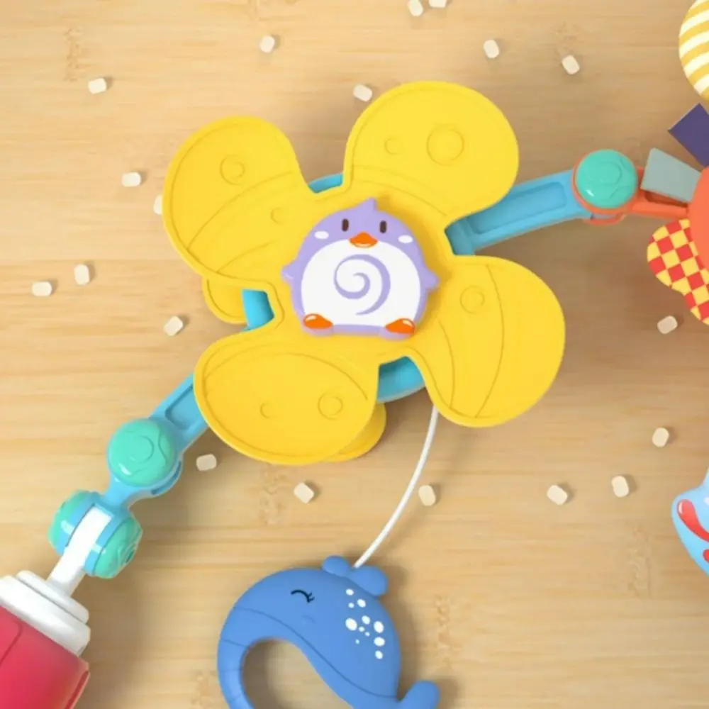 Fácil dobra berço pendurado sino caranguejo & tubarão clip-on bebê interativo girassol desenvolvimento sensorial infantil agarrar carrinho de exercício