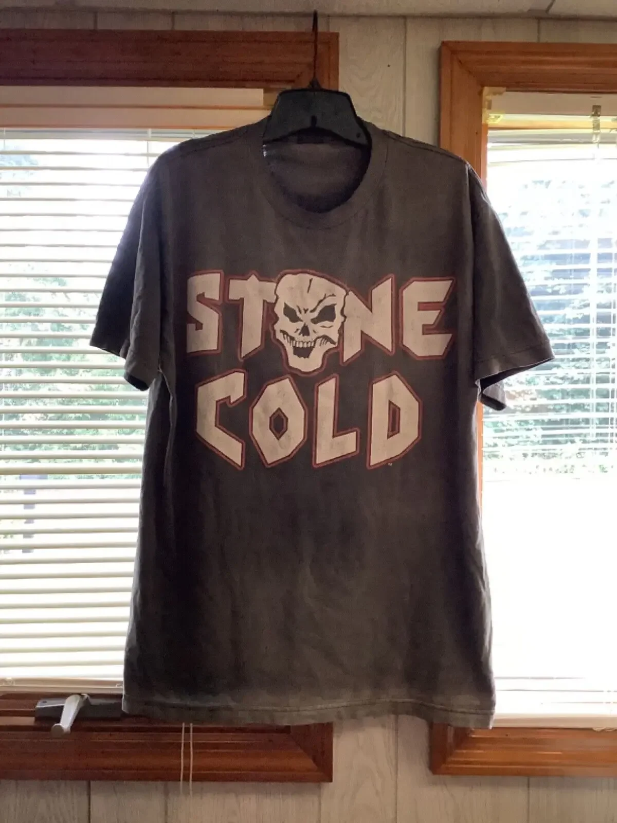 Vintage Stame Cald Bullet Proof T-Shirt Size Lg   Wrestling Skull worn