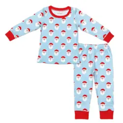 Wholesale Children Merry Christmas Santa Pajamas Baby Boy Red Blue Long Sleeve Set Kids Pants Sleepwear Toddler Outfit Nightwear