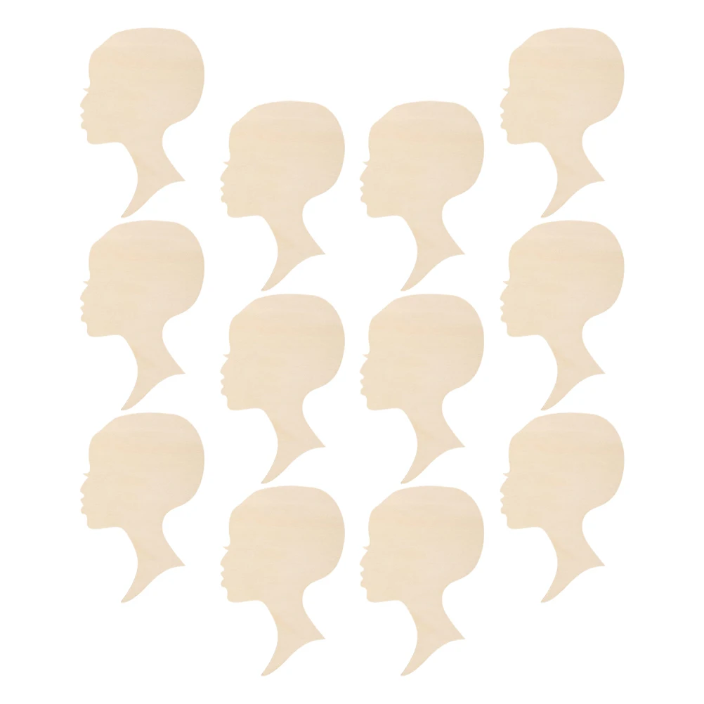 

15Pcs Wooden African Female Face Plaques Natural Smooth Blank Wood Pieces DIY Painting Wedding Holiday Craft Wood Slices