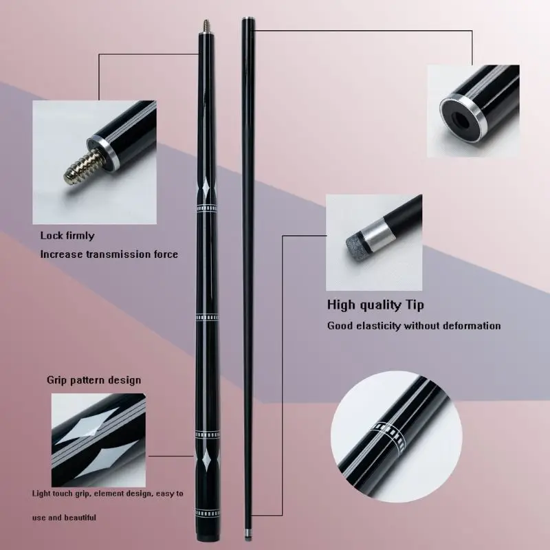 Taco de billar con punta de 9,5mm, palo de billar de carbono, tecnología negra, potencia penetrante, taco de bolas de billar