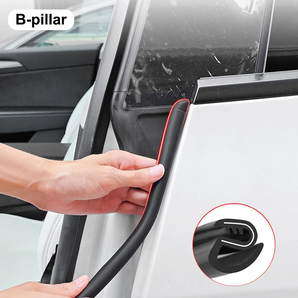 For Tesla Model Y L 2025+ Door Seal Strip Kit Soundproof Rubber Weather Strip Sunroof Seal B-Pillar Sealing Wind Noise Reduction view 4