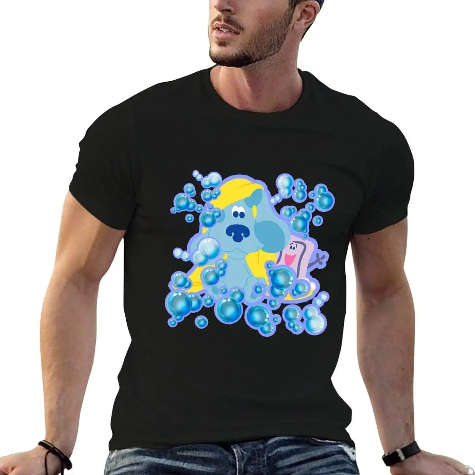 T-shirt Blues Clues Bubble Bath pour homme, t-shirts pour homme, t-shirt en coton coupe ajustée, pack de t-shirts