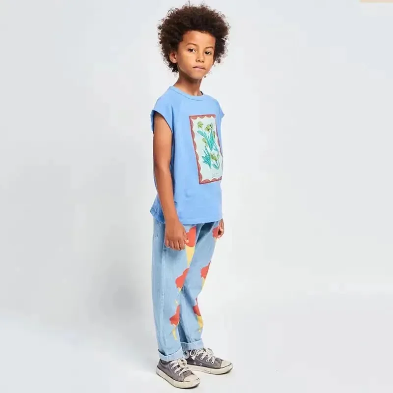 2025 New Spring Autumn Kids Jeans Boys Denim Pants Baby Trousers Girls Clothing