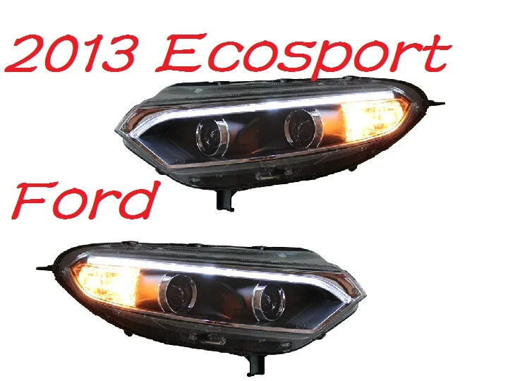 

2pcs Car Styling for Ecosport Headlights 2013 2014 2015,Ecosport Head light DRL Bi Xenon Lens High Low Beam Parking Fog Lamp