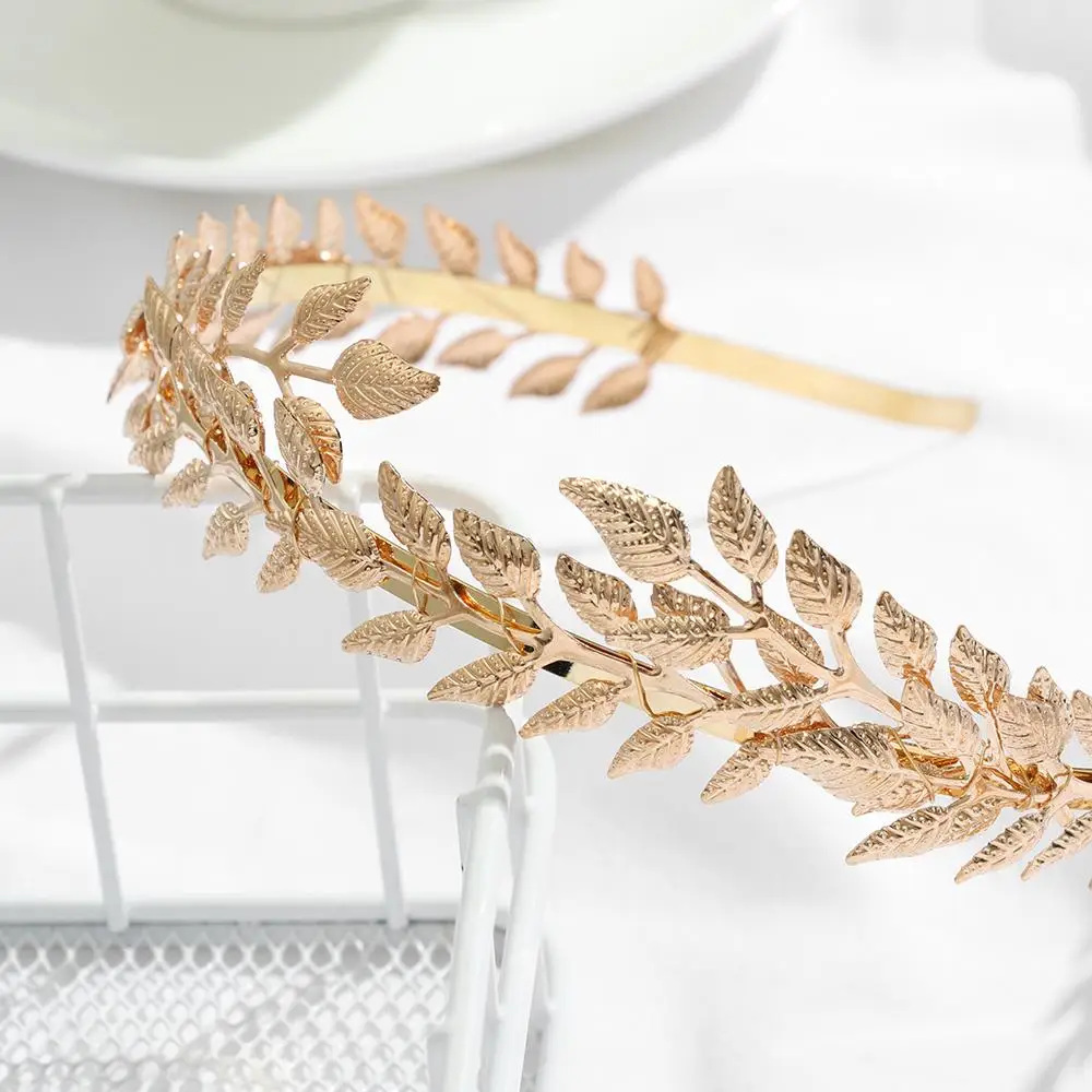 

Hair accessories Bridesmaid Hair Combs Tiara Bride Headbands Wedding Hair Crown Leaves Hair Bands Metal Gold Leaf