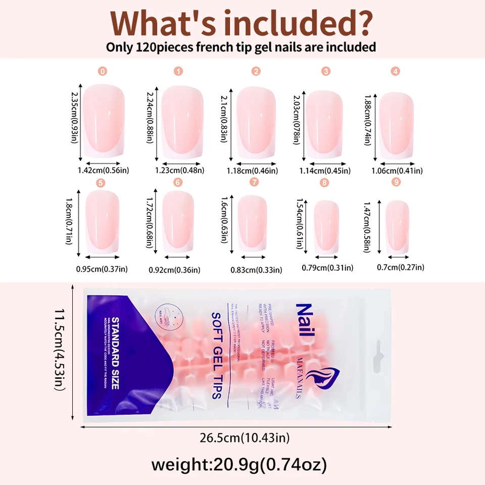 120 piezas de uñas postizas cortas cuadradas, francesas, brillantes, rosadas, de cobertura completa, acrílicas 4