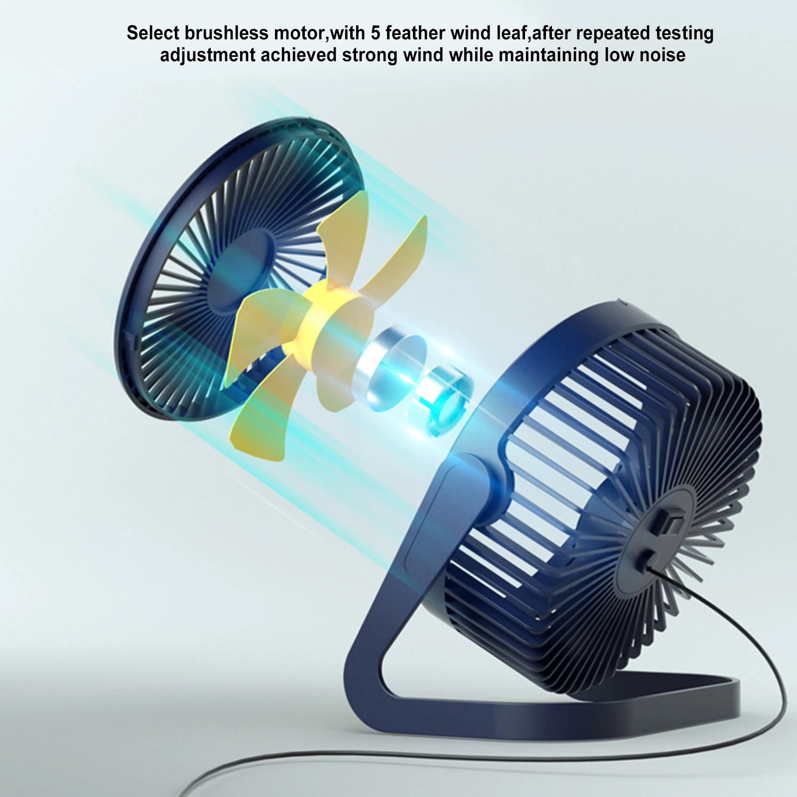 พัดลมตั้งโต๊ะ USB 360 ° แบบหมุนปรับได้พัดลมระบายความร้อนแบบพกพาพัดลมระบายความร้อนเงียบฤดูร้อนอากาศเย็นสำหรับสำนักงานบ้านกลางแจ้ง