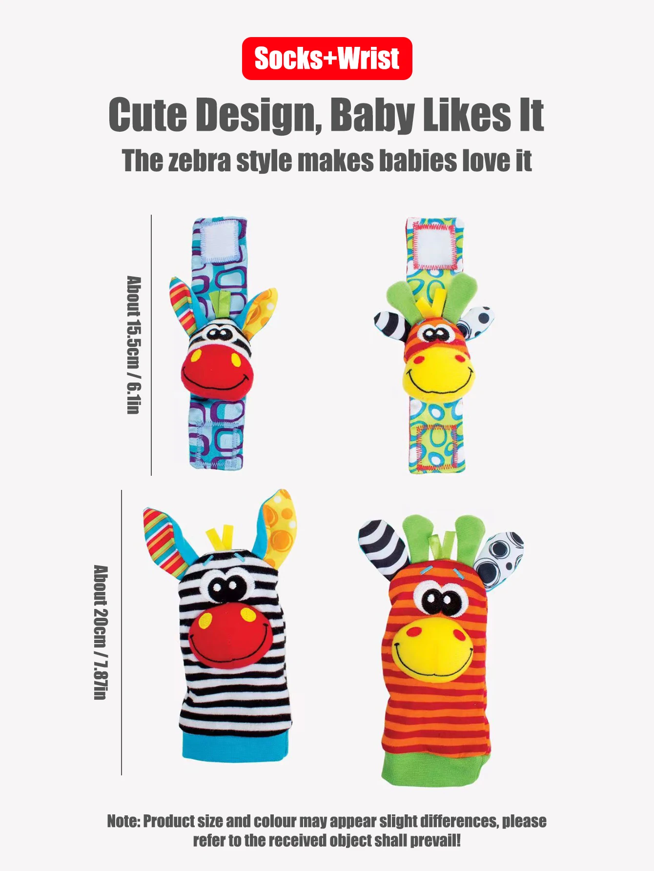 4pcs/Set Baby Infant Wrist Rattle Socks Toys 0-12 Month Girl Boy Early Educational Development Cute Toddlers Sensory Gifts