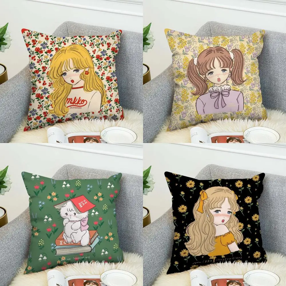 Mikko Illustrations Pillow Case For Car Sofa Decorative Home