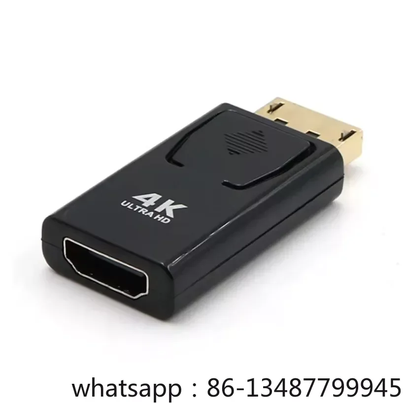 محول مطلي بالنيكل الذهبي للفيديو ، محول فائق الدقة 4K ، منفذ عرض قياسي ، ذكور DP إلى HDMI أنثى ،