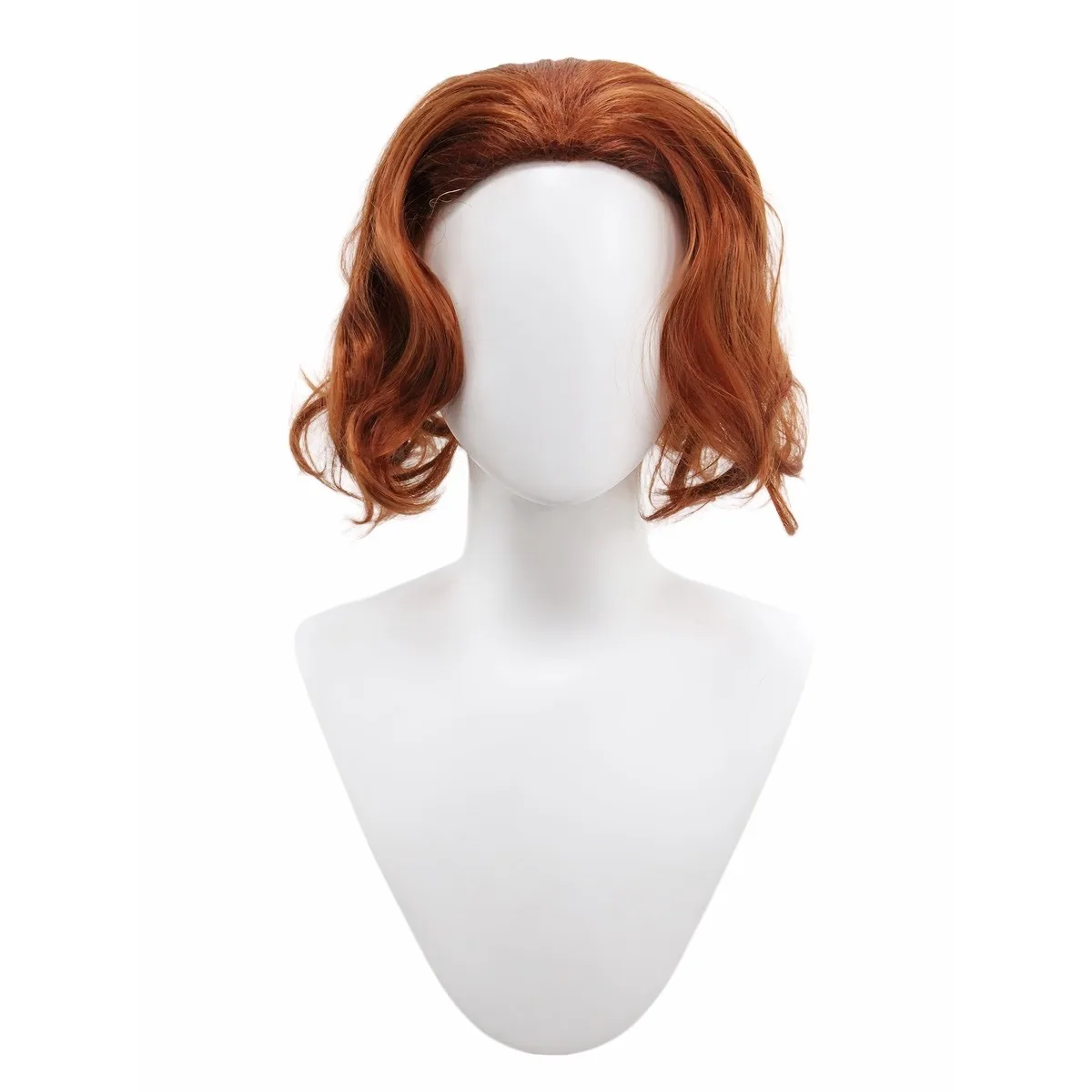 Auburn Short Curly Synthetic Wig, Natural Looking Hairpiece for Black Widow Cosplay, Daily Wear, and Costume Parties