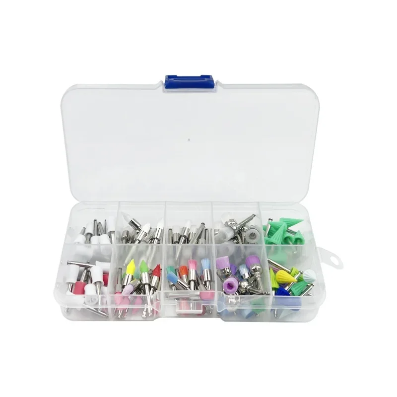 

2x100 шт./компл. щетки для полировки зубов, одноразовая нейлоновая чаша, форма чашки, плоская защелка, профилактическая щетка, используемая для удаления пятен, смешанная