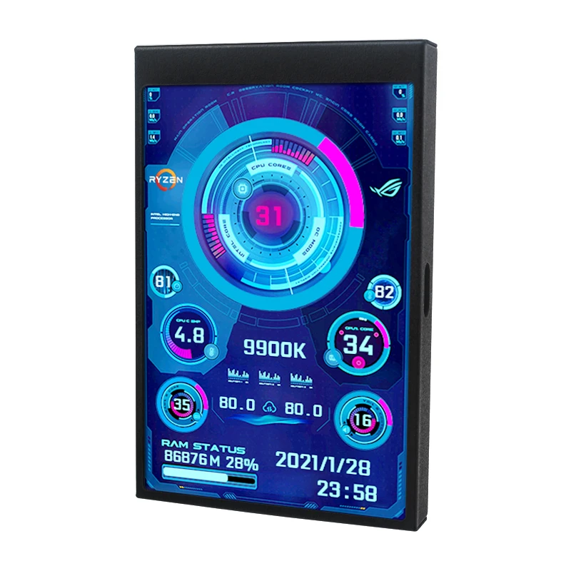 3,5-calowy ekran dodatkowy IPS Type-C do mini komputera, monitor CPU GPU RAM HDD, wyświetlacz USB, bez użycia AIDA64, dla Windows 10 11 — zdjęcie produktu 4