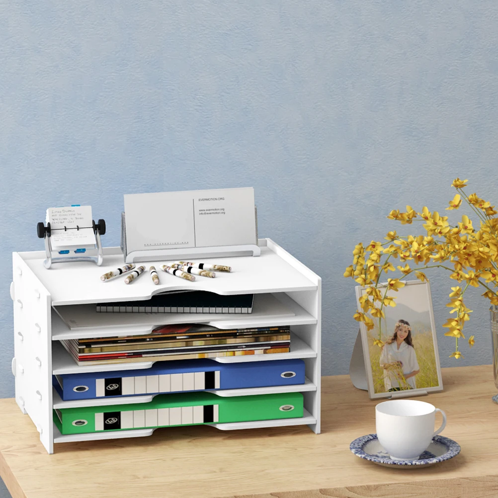 

Desktop Storage Organizer Display Shelf Rack Desk File Organizer Desk Organizer