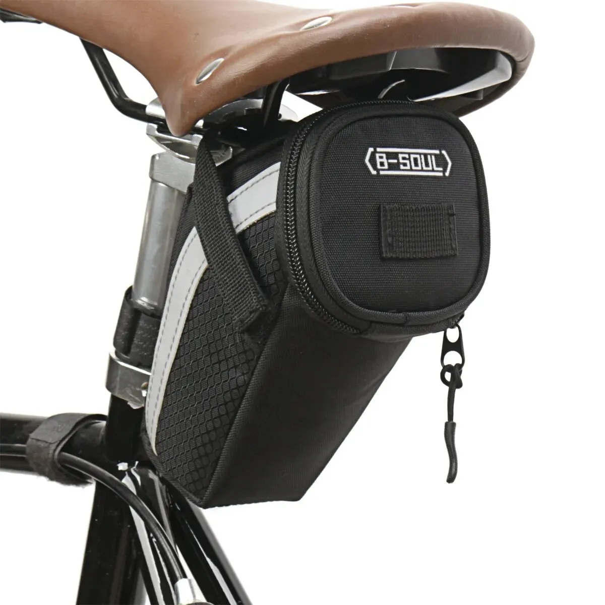 B Soul Bike Sattel tasche 1l kleine Aufbewahrung schwarz Fahrrads itz Heck Heck tasche Tasche Zubehör Kit Werkzeug reflektierende Fahrrad zubehör
