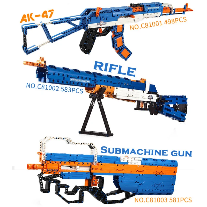 SWAT pistolety techniczne Model klocki cegły broń wojskowa 98K AK M4 M16 pistolet zabawki dla dzieci PUBG