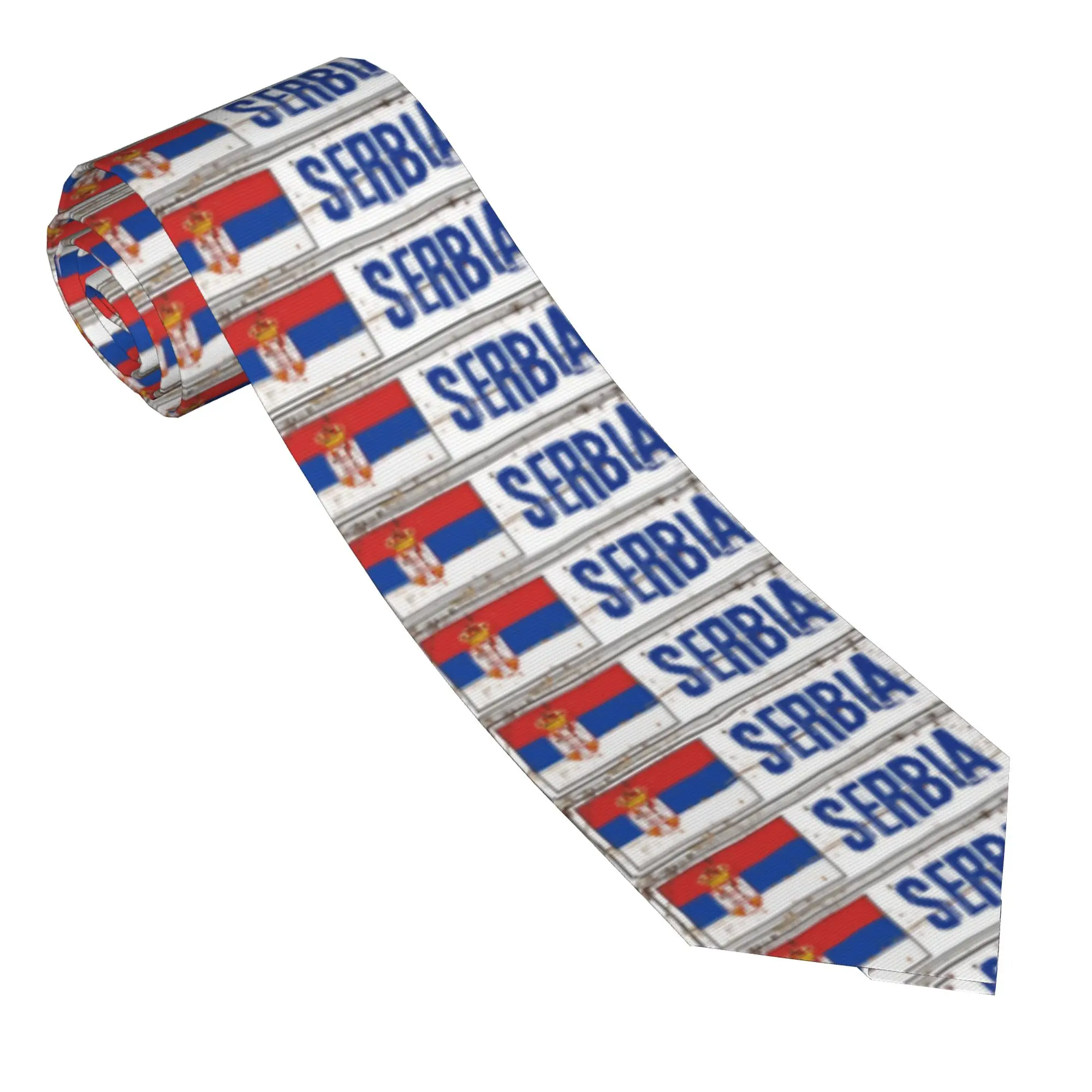 Serbia Flag Tie  Wedding Neck Ties Unisex Adult Retro Casual Necktie Accessories Great Quality Graphic Collar Tie