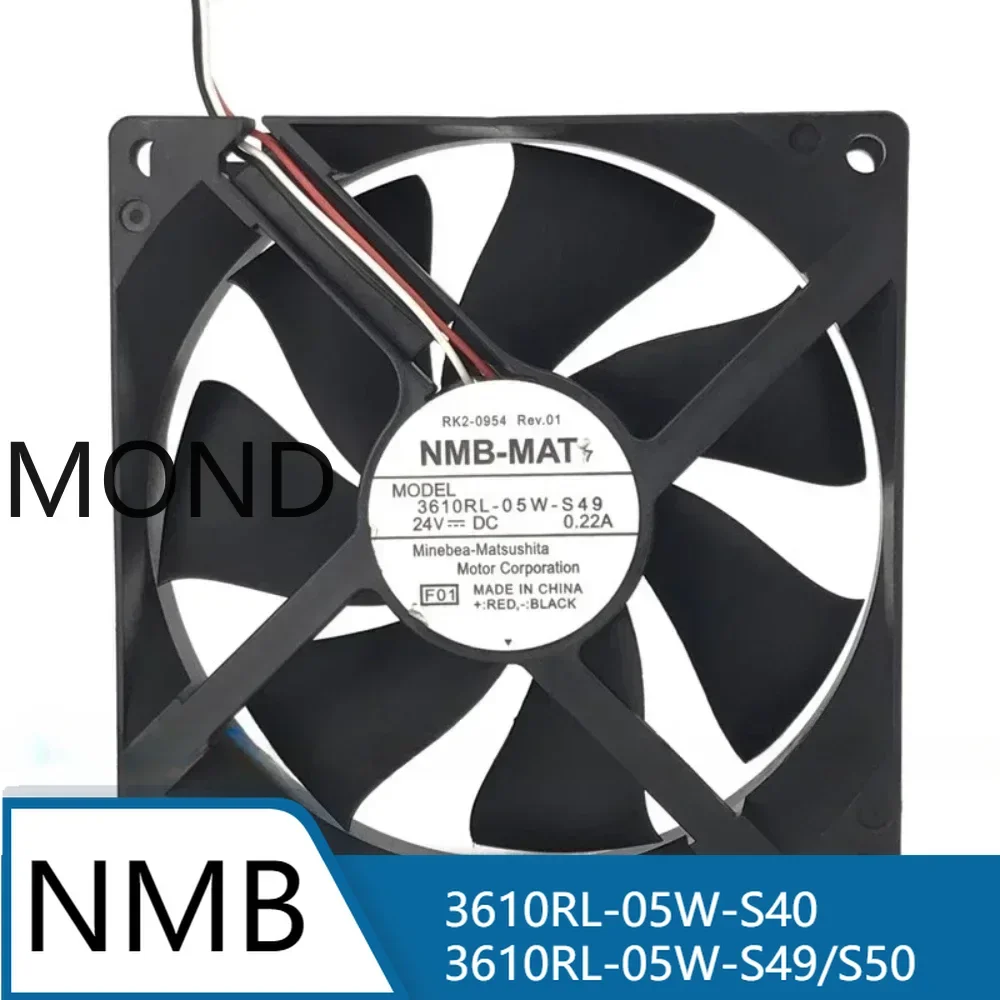 3610RL-05W-S40 3610RL-05W-S49/S50 Ventilador de servidor para NMB NMB-MAT Ventilador de resfriamento inversor de alto fluxo de ar 24V 0,22A 0,33A 9cm 2 3 fios