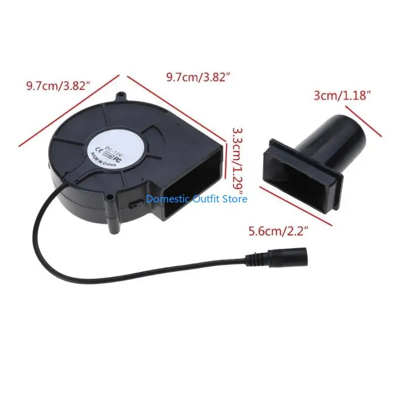 تيار مستمر 12 فولت 20 واط 5.5x2.1 مللي متر منفاخ الهواء توربو للشواء نزهة التخييم النار Charc 68TC #6