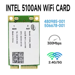 For 5100AN 512AN_MMW 5100 AGN 300Mbps Wireless WiFi Link Mini PCI-E card 802.11a/b/g/n 2.4Ghz 5GHz SPS 480985-001 506678-001