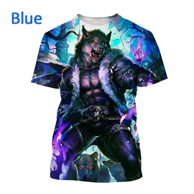 Funny Werewolf 3D Printed Short-sleeved T Shirt Men's Classic Tees Hip-hop Style Streetwea Baggy Comfortable Top Ropa Hombres