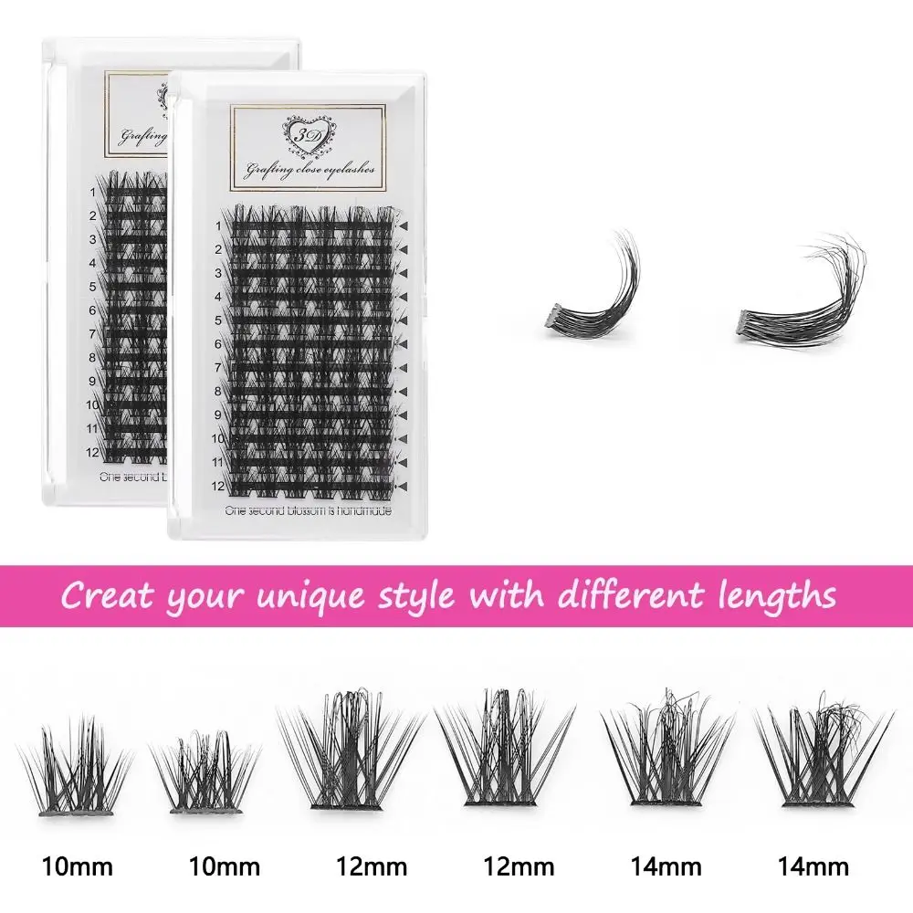 Zachte Individuele Cluster Wimpers Lange Natuurlijke Faux Nertsen Lash Clusters Pluizig Volume Piekerige DIY Wimperverlenging thuis