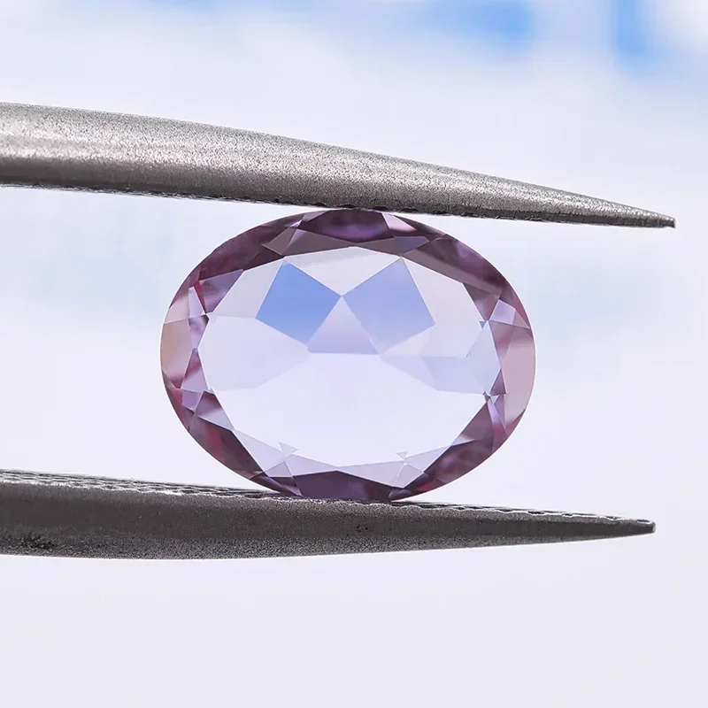 Top Lab Grown Alexandrite Stone Oval Shape Purple Color Charms Beads Selectable AGL Certificate for Diy Jewelry Making Materials