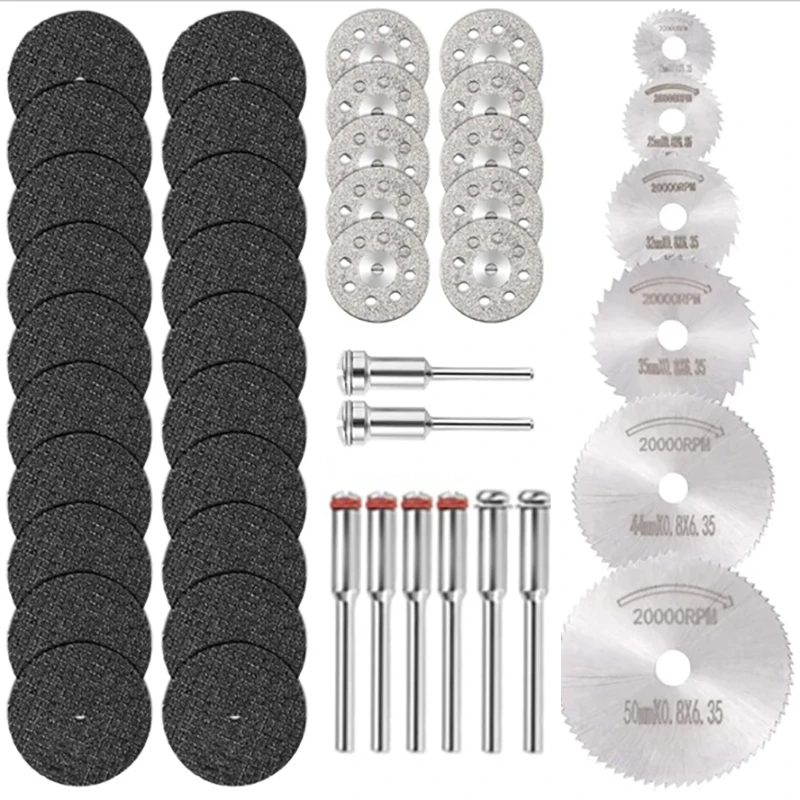 11-41 Piece Mini High Speed Steel Saw Blade Diamond Coated Cutting Disc Resin Cutting Wheel Rotary Tool Circular Saw Blade Kit