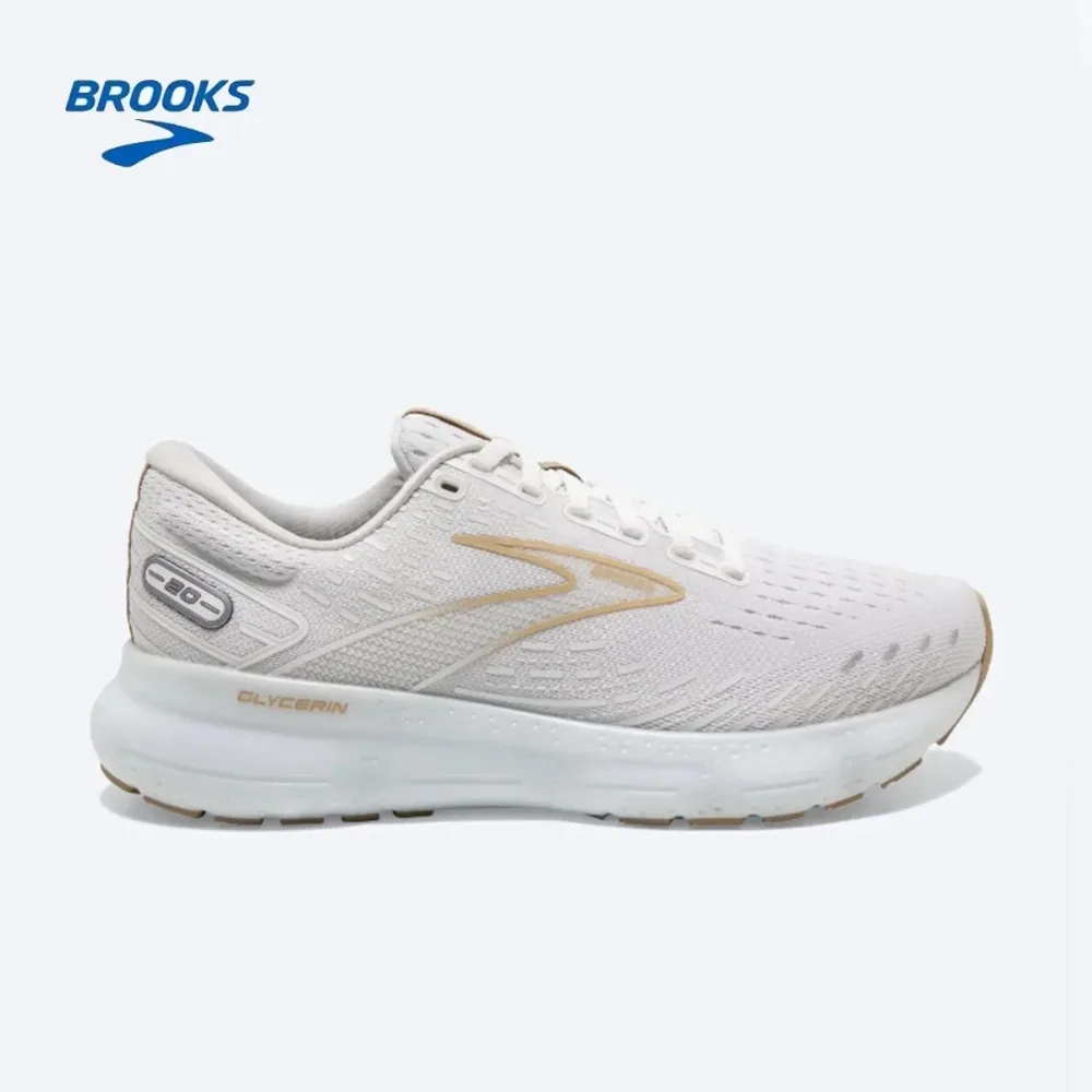 BROOKS Glycerin 20 Running Shoes Blue Depths Palace Blue Orange Men Women Long-Distance Road Sport Training Casual Sneakers