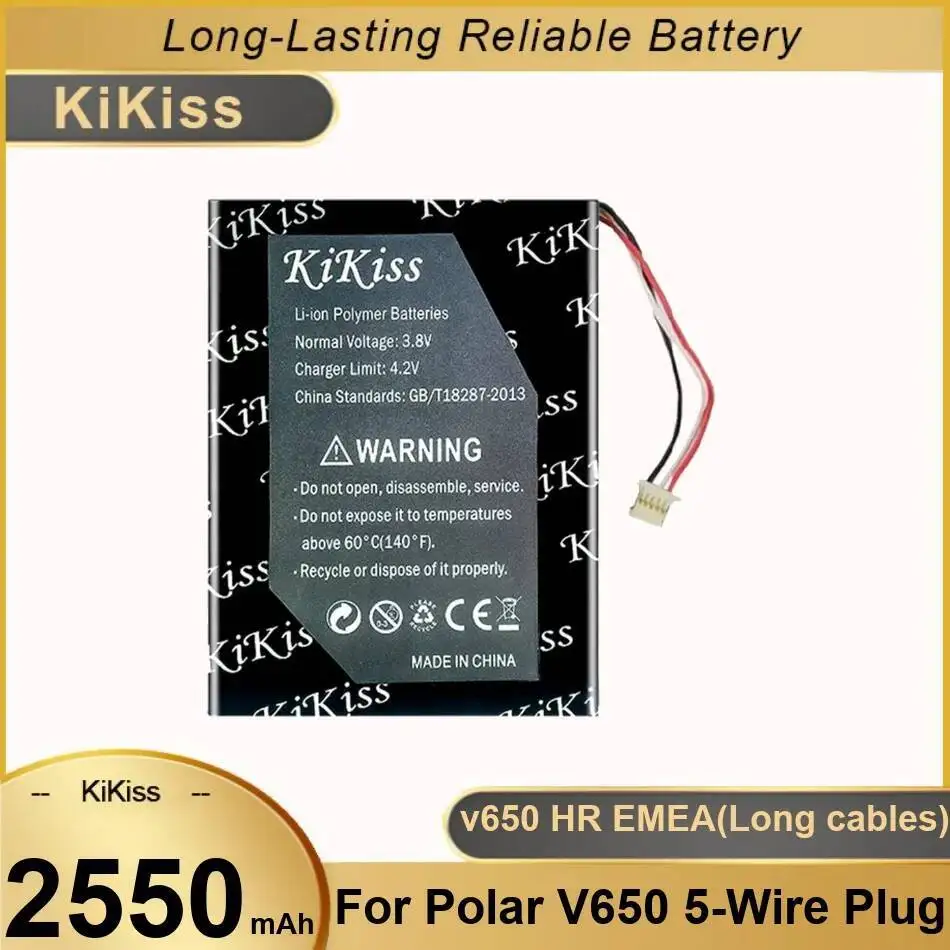 

2550Mah Mobile Phone Battery For Polar Watch V650 5-Wire HR Emea Long Cables Stable