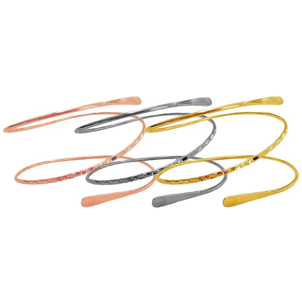 

3Pcs Arm Cuff Jewelry for Women Fashion Metal Armlets Lightweight Comfortable Fit Arm Bracelet Decorative Cuff Band