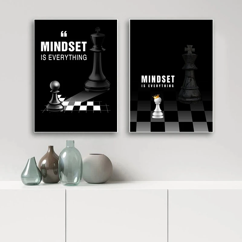 1pc frameless Canvas Painting Retro Abstract Advanced Style Nordic Black and White Chess Board Posters Canvas Painting Prints Li