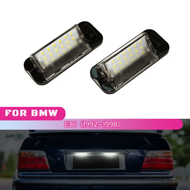 For BMW E36 Led License Plate Light 18SMD White 12v Number Plate Lamp Bulbs For BMW E36 318i 318is 318ti 325i M3 1992-1998