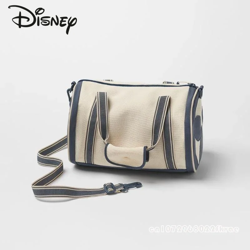 Disney mickey mouse saco de viagem das crianças luz lona bolsa das crianças cilindro grande capacidade bolsa mensageiro