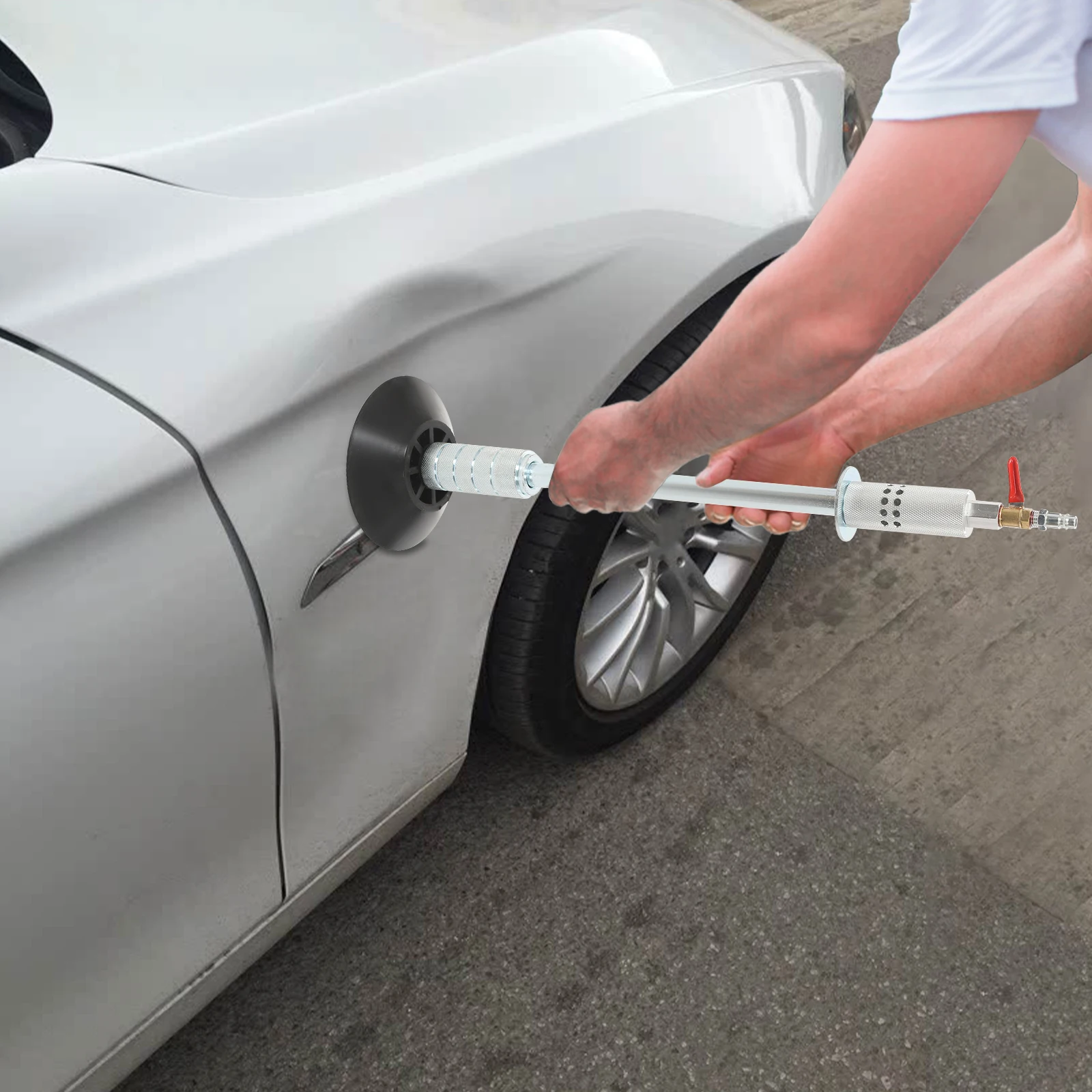 Pneumatischer Dellenzieher mit 3 Saugnäpfen, Auto-Dellenreparaturwerkzeug, Gleithammer, Lagerabzieher