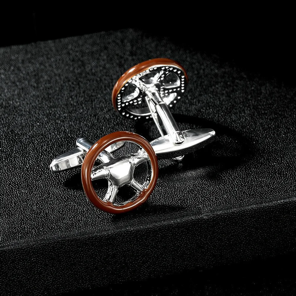 Modern Metal Cufflinks Creative Car Gear Shift Steering Wheel Bicycle Shape French Shirt Buttons Men Wedding Gift