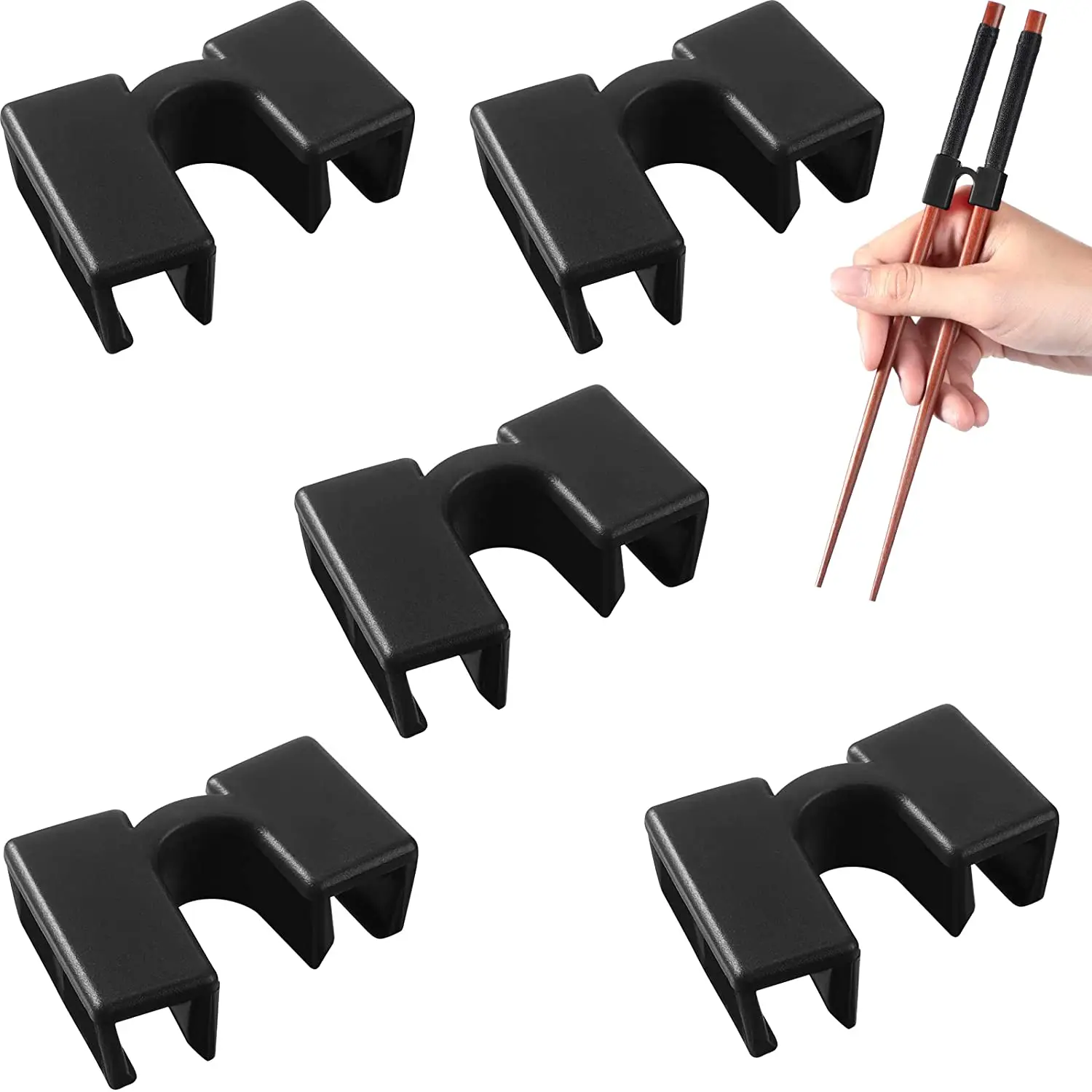 Pack of 5 Chopstick Training Helpers Reusable Japanese Style Plastic Chopsticks Holder for Adouts Beginner Trainers or Learner