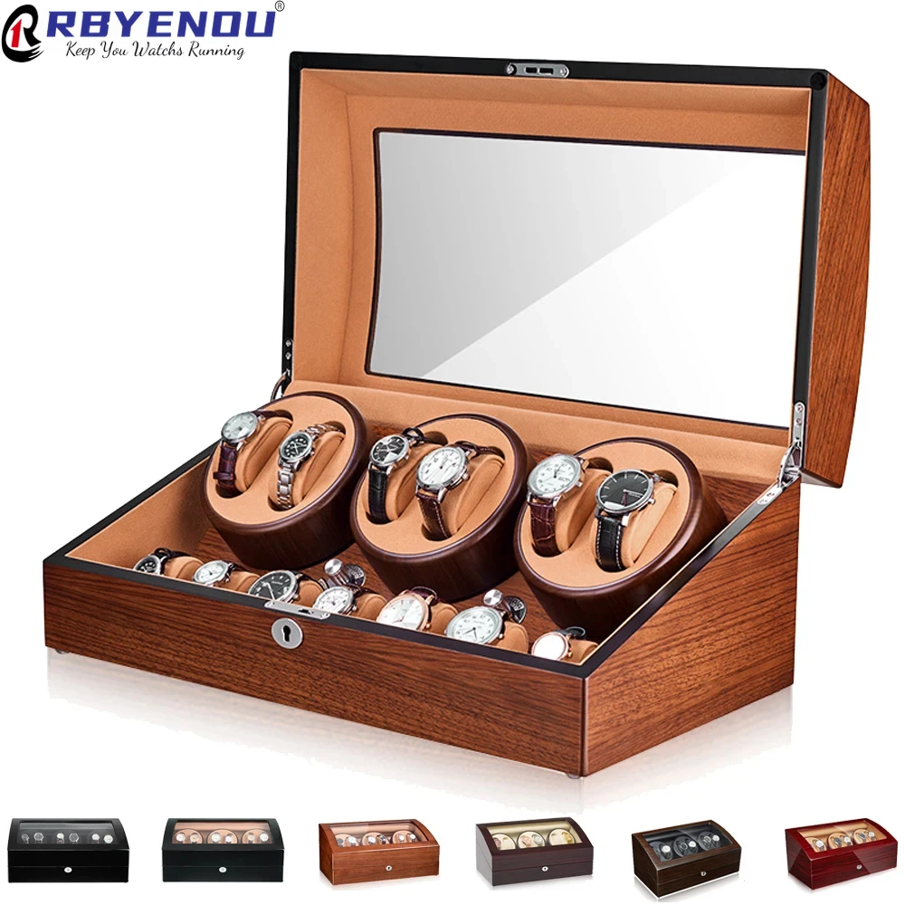 Luxury Mechanical Watches Winder Automatic Watch Box Mabuchi Motor LCD Touch Screen Remote Control Box Watch Customizable Logo