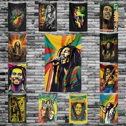Reggae Bob Marley Flag Polyester Digital Printing Tribute Music Banner