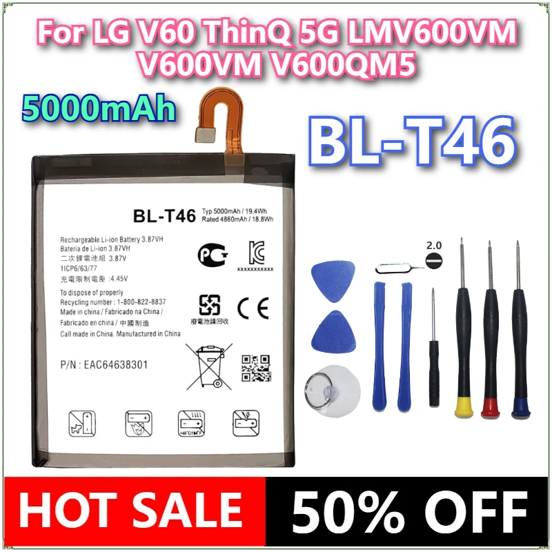 

Brand New BL-T46 5000mAh Mobile Phone Battery For LG V60 ThinQ 5G LMV600VM V600VM V600QM5 BL T46 Mobile phone Batteries+Tools