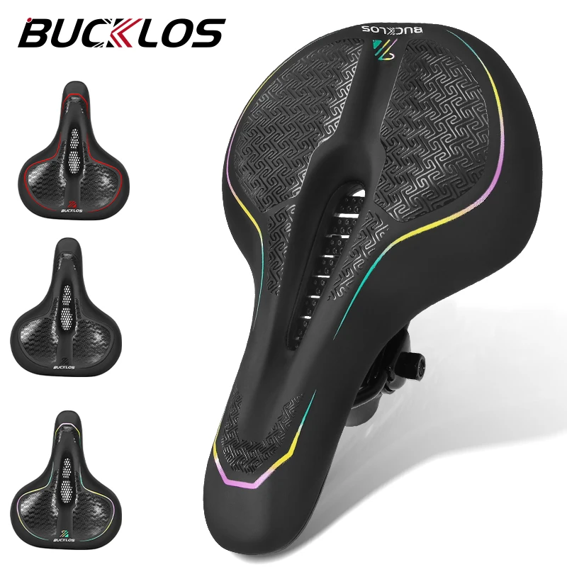 

BUCKLOS Bike Saddle Mountain Bicycle Seat Shockproof Cushion Men Soft Bicycle Saddle Ergonomic Shock Absorption Racing Saddle