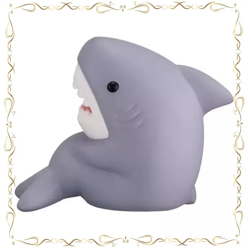 Kawaii Shark Modeling Line Up Doll Gashapon Desktop Ornament Action Figure Model Toys