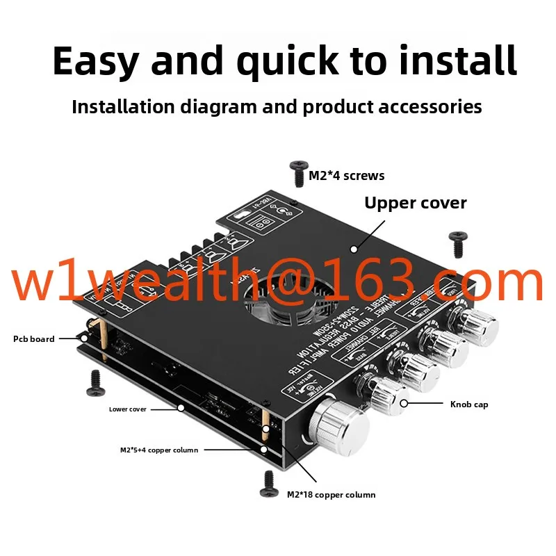 ZK-AS21 2.1 قناة TPA3255 بلوتوث مكبر كهربائي رقمي لوحة تركيبية عالية ومنخفضة لهجة باس 220WX2 #5