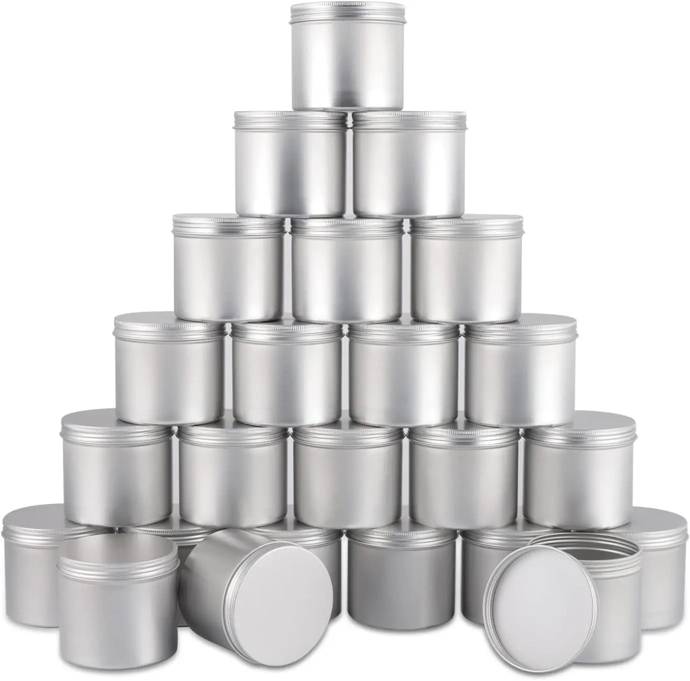 

Набор из 24 круглых банок с завинчивающейся крышкой, 10 унций, алюминиевые металлические контейнеры для DIY-изделий, пищевых продуктов, свечей, лосьонов, бальзамов, мазей, специй и т.д.