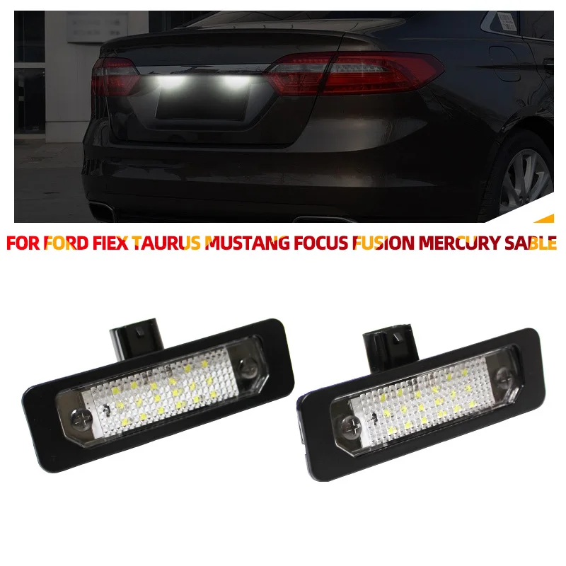 2Pcs Canbus 18 LED License Number Plate Light For Ford Mustang Focus Flex Fusion Taurus Lincoln MKS MKT MKX MKZ Mercury Milan