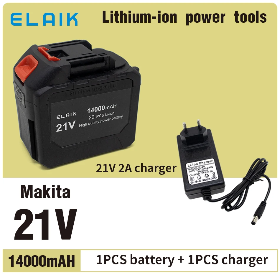 21V 14.0AH high-power durable lithium battery, charger, suitable for Makita 21V series electric tool